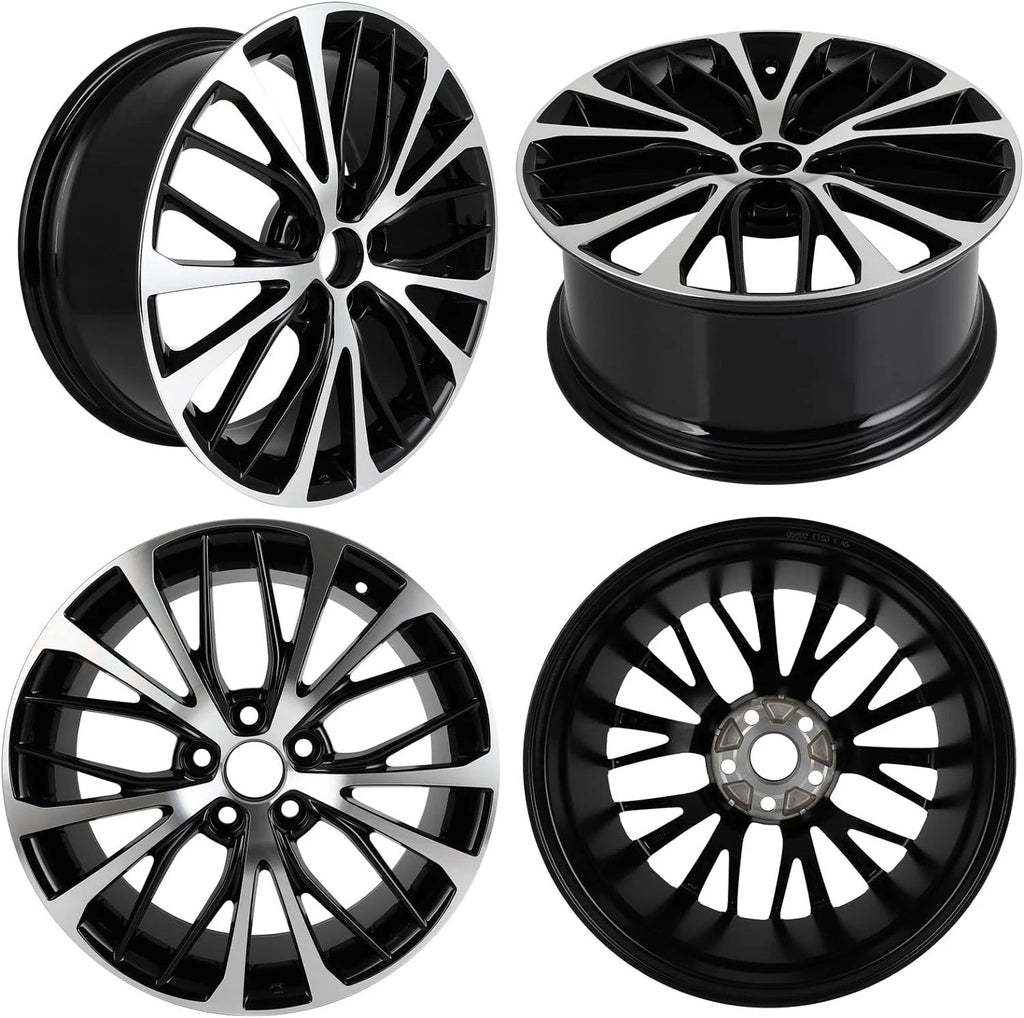 Set of 4 18x8 Black Machine Face Wheels for Multiple Vehicles
