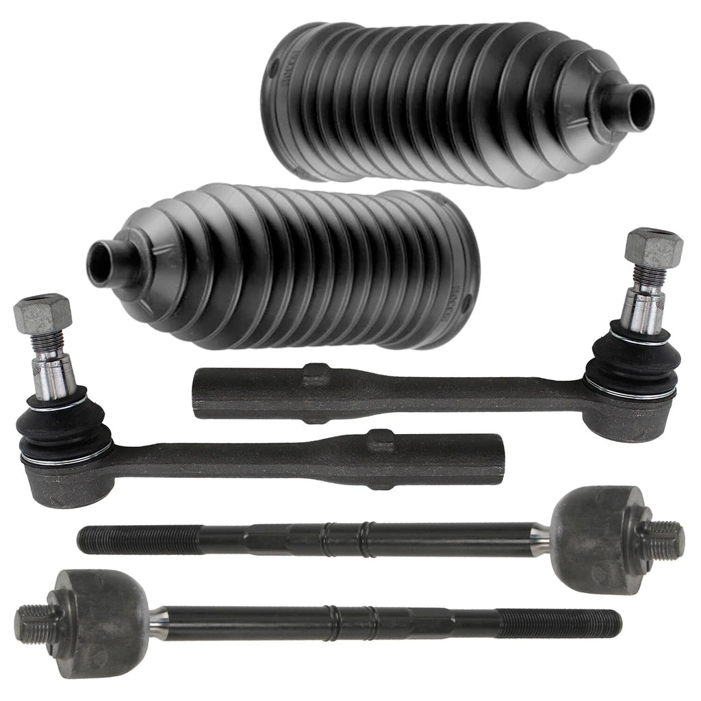 Set of 6 Inner & Outer Steering Tie Rod Ends & Boots for C216 W221 RWD
