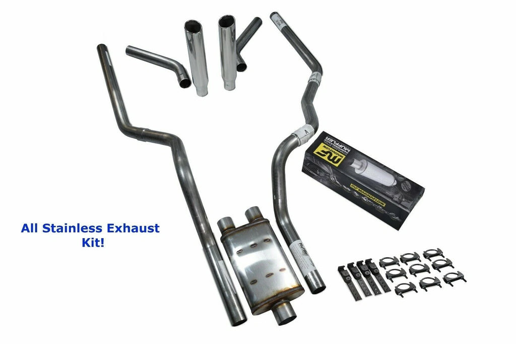 Dual Exhaust for Dodge Ram 1500 (1994–2003) - Stainless Steel Rolled Tip
