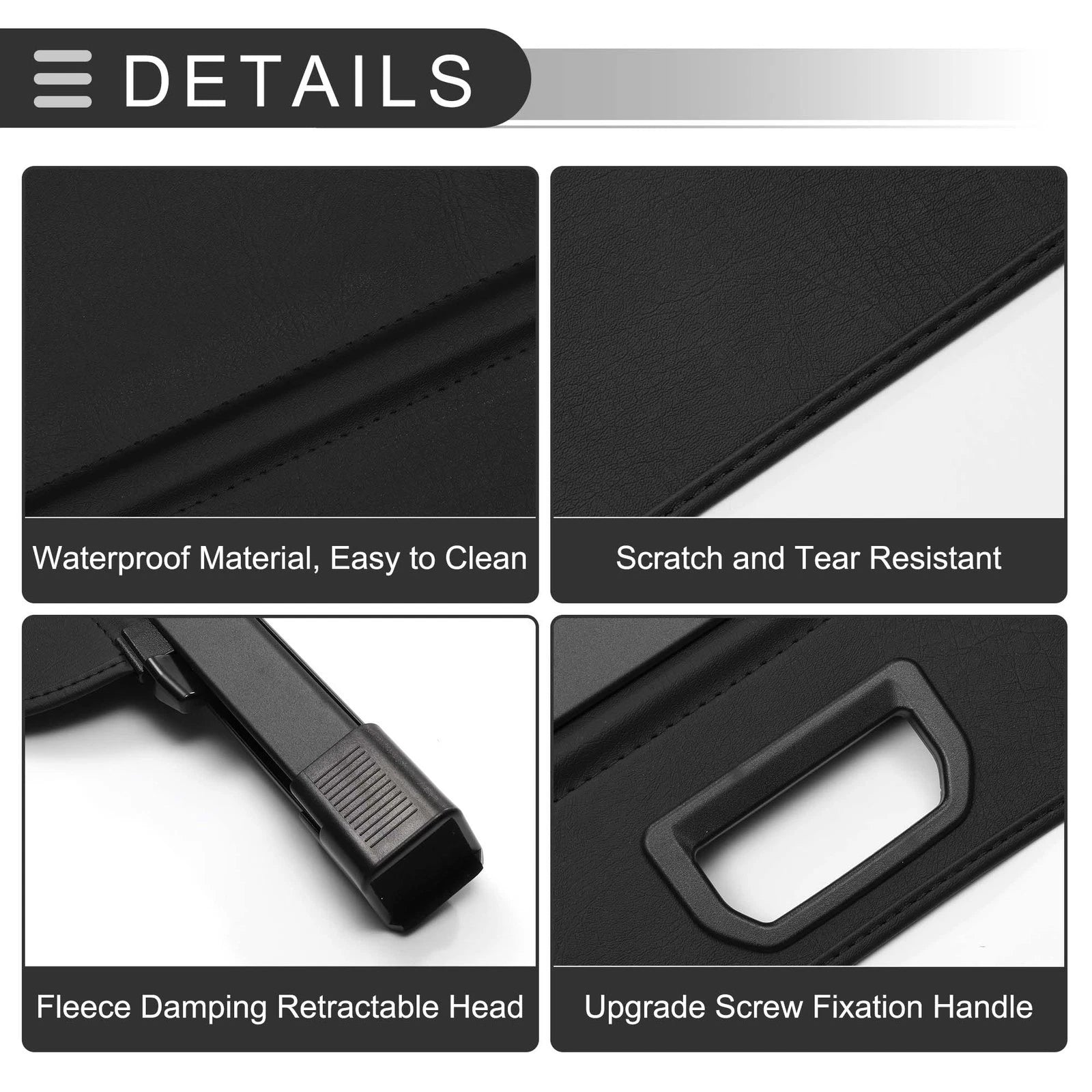 Retractable Cargo Cover for Honda CR-V (2012–2016) PU Leather Black