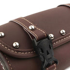 Mini Retro PU Leather Tool Bag for Motorcycle Handlebar Sissy Bar Saddlebag