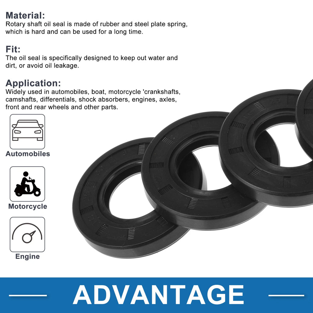 Set of 5 Oil Seal Rotary Shaft Seal Nitrile Rubber 25x50x8mm