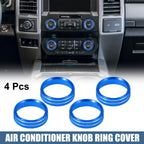 Set of 4 Air Conditioner Knob Ring Covers for Ford F150 XLT (2015–2019) Blue 782685393584