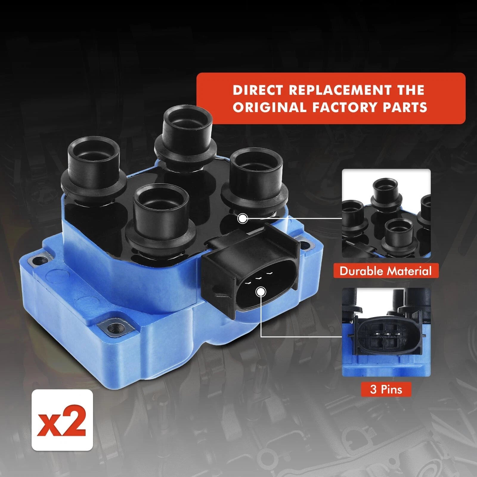 2x Ignition Coil & 8x Iridium Spark Plug for Ford F-150 (2004-2020)