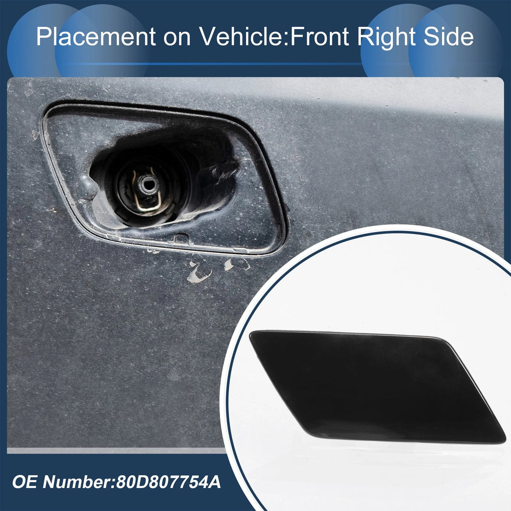 Front Right Washer Nozzle Cover Cap for Audi Q5 S-Line (2018–2020) Black