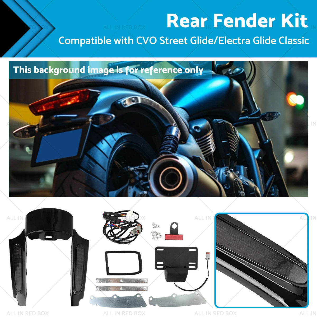 Rear Fender LED Light for Harley Touring Electra Road Glide Road King (2009–2013)