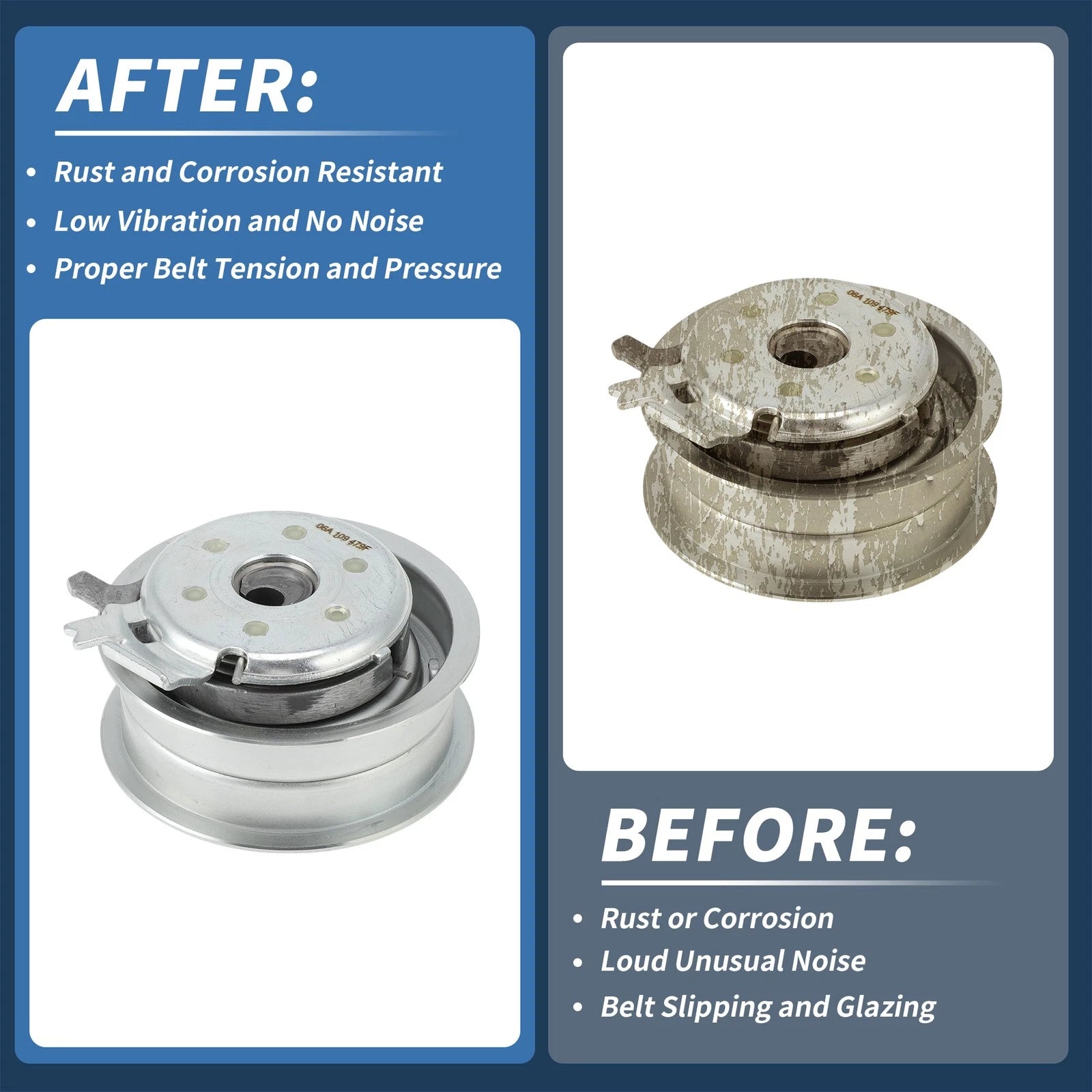 Belt Tensioner for Volkswagen Beetle Jetta (1998–2014) No. 06A109479F Metal
