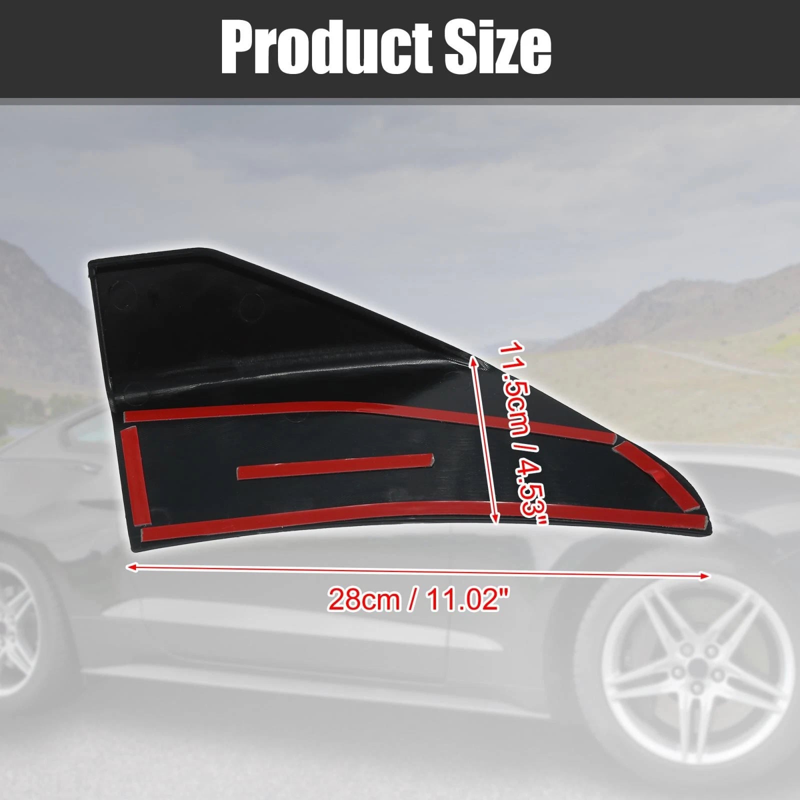 2pcs Front Side Bumper Corner Spoiler for Ford Mustang (2015–2020) Black