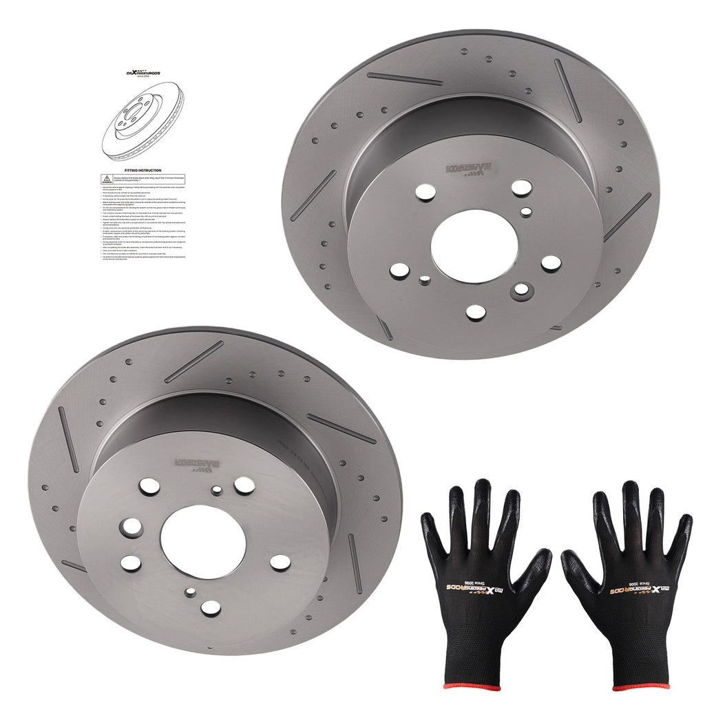 Rear Brake Rotors Kit for Lexus ES350 (2007–2012), Toyota Avalon (2008–2012), Camry (2007–2011)