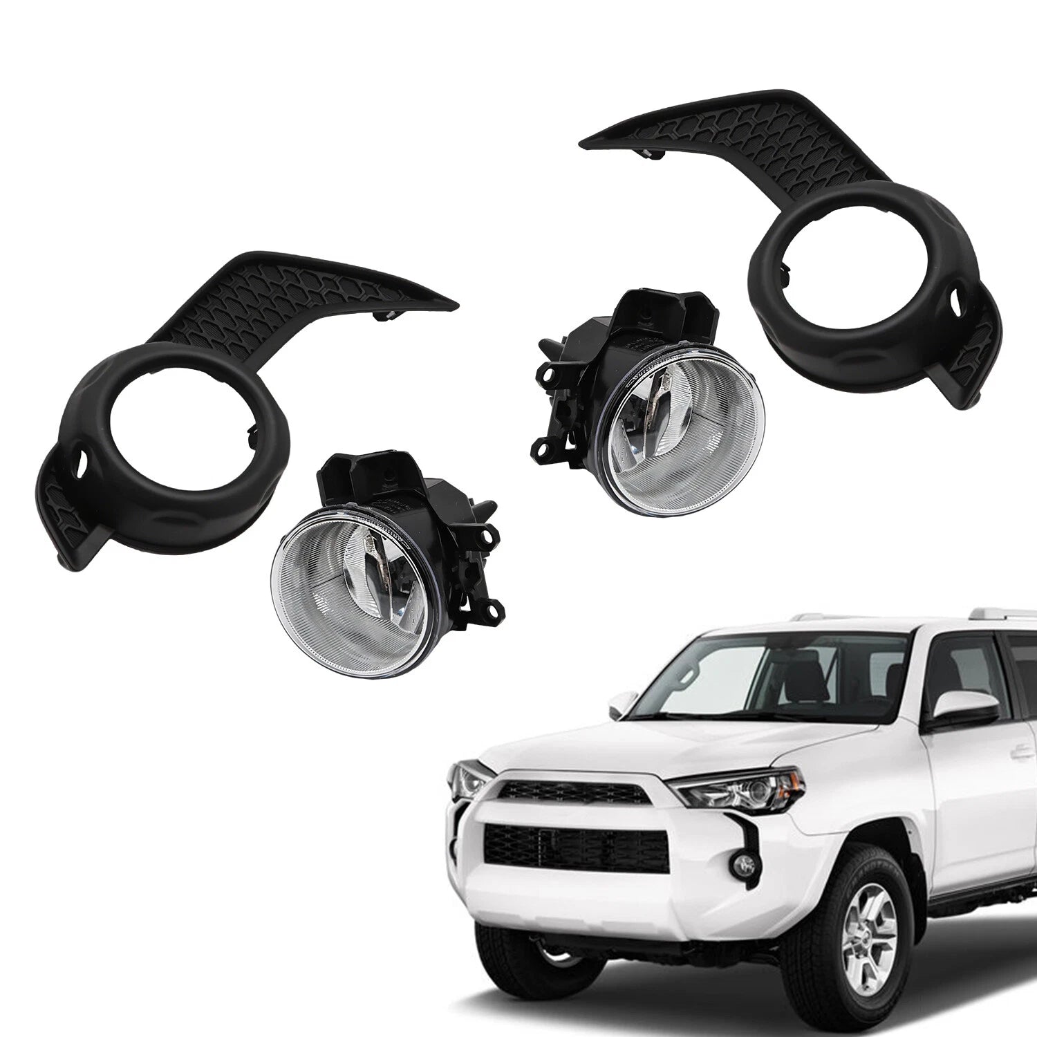 Fog Lights + Bezel Trim Surround Covers for Toyota 4Runner (2014–2020)