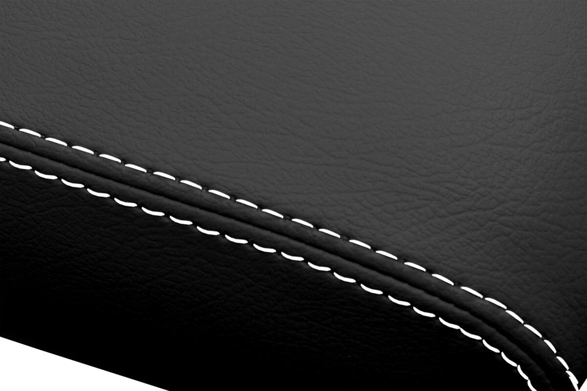 Leather Console Lid Armrest Cover for Ford Escape (2001–2004) White Stitch