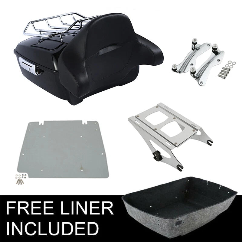 Trunk Pad Chrome Top Rack Mount for Harley Street Road Glide (2014–2026)