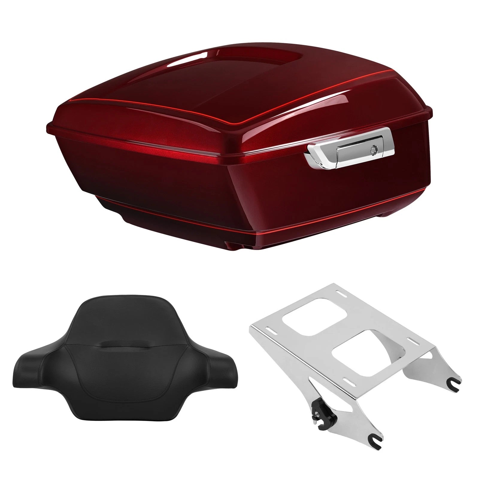 King Trunk Backrest Mount for Harley Road Glide (2014–2026) Mysterious Red Sunglo