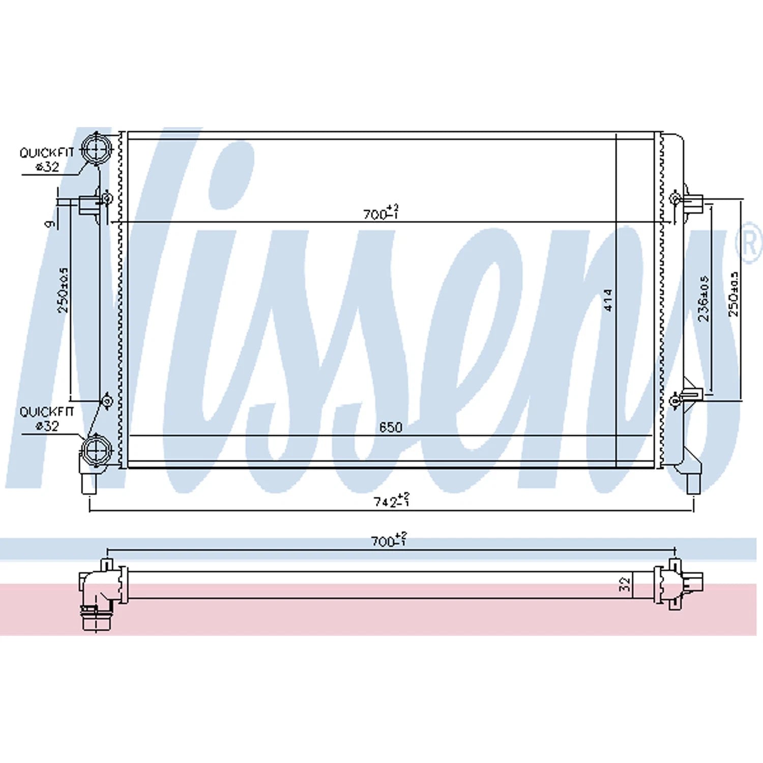 Replacement Plastic/Aluminum Radiator Repair Part For 2011-2015 Audi Q7