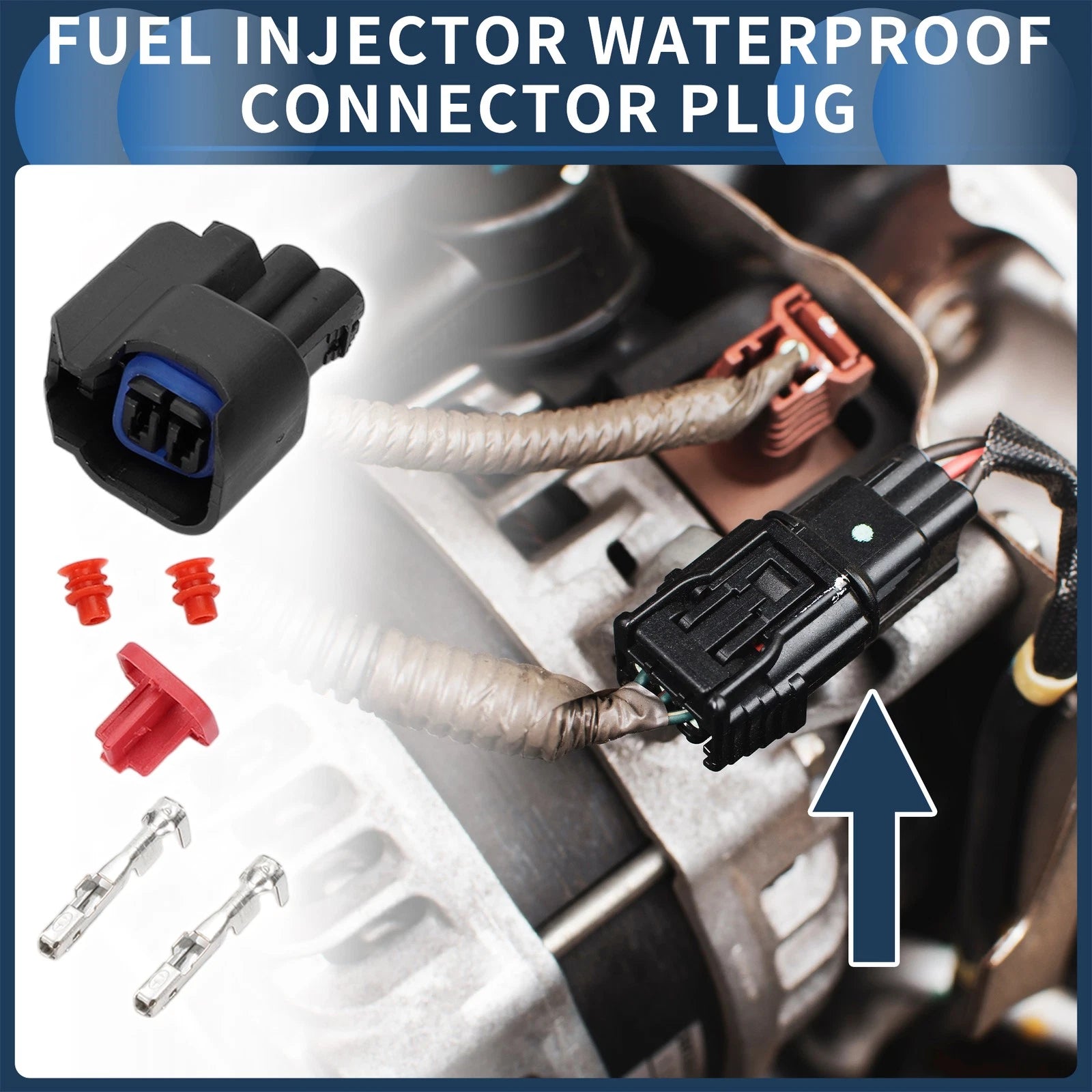 2 Pin Fuel Injector Waterproof Connector Plug for Chevrolet 