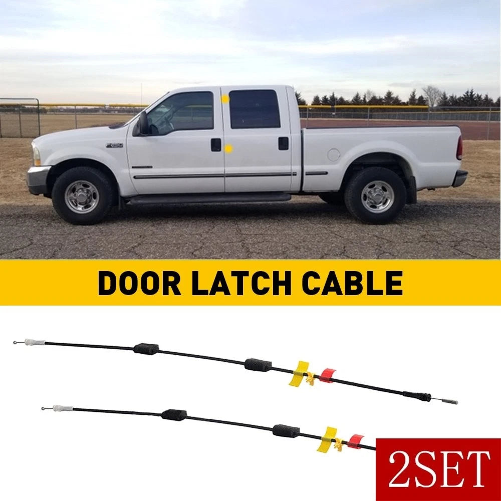 Set of 2 Rear Door Upper Side Latch Release Cables for Ford F150 F250 (1997–2004)