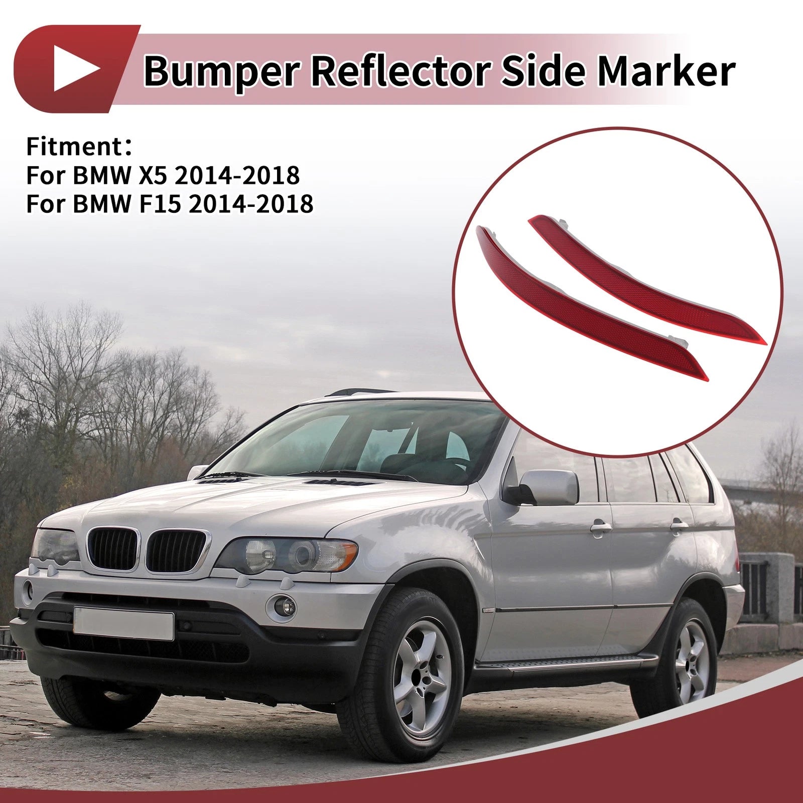 Set of 2 Rear Bumper Reflectors for BMW X5 (No. 63147290092)