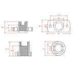 Anti-backlash nut for 2mm pitch 8mm diameter