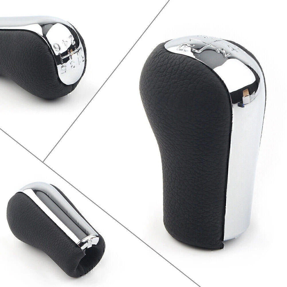 Gear Shift Knob for Toyota RAV4 (2013–2018) 6 Speed Manual Leather Silver Black