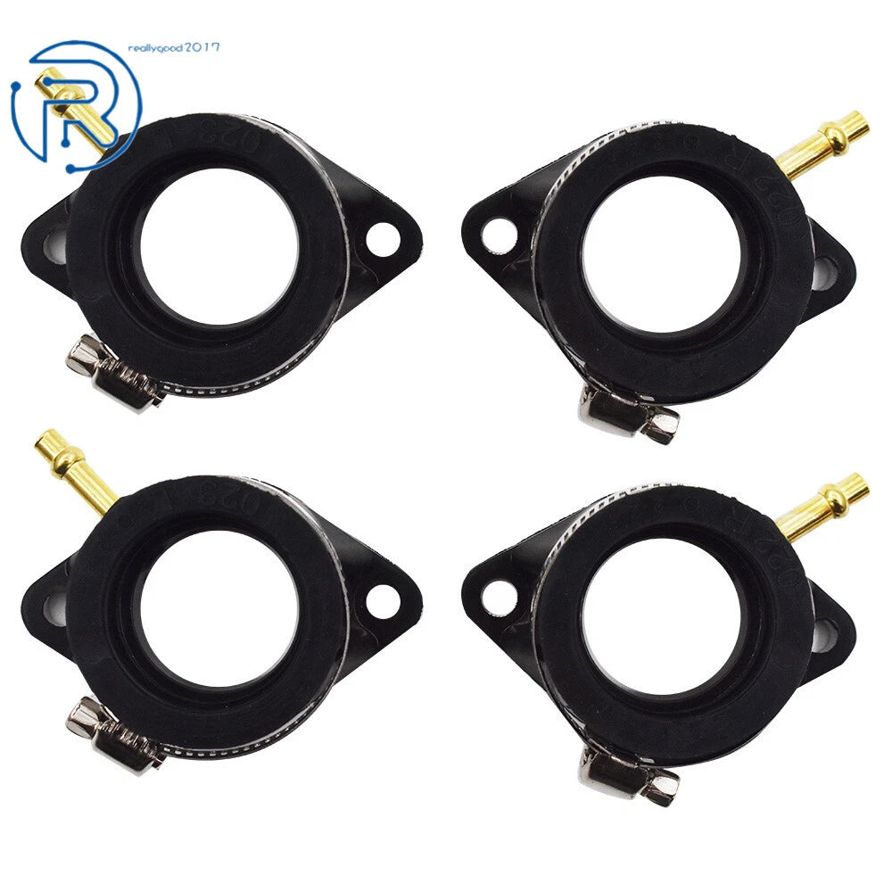 Set of 4 Carburetor Intake Manifold Rubber Boots for Kawasaki Z1 KZ900 KZ1000 (1973–1980)