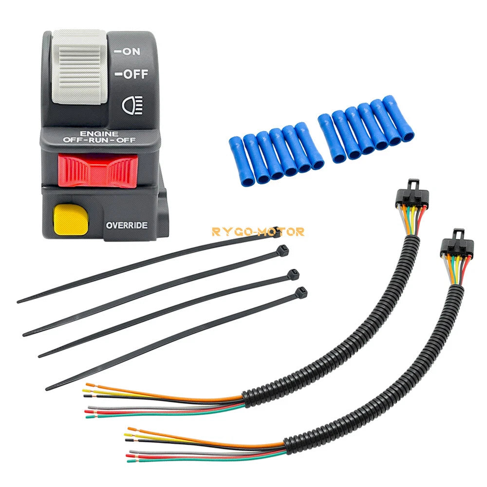 Left Handlebar Switch & Pigtail Harness Plug Kit for Polaris Trail Blazer 250 400 (1999–2006)
