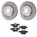 Front Cross-Drilled Rotors & Disc Brake Pad Kit for BMW E46 M3 (2001–2006)