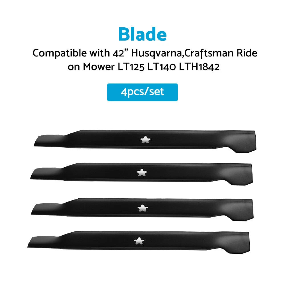 Set of 4 Blades for Husqvarna Craftsman Poulan Mowers (532 13 88-71 1)