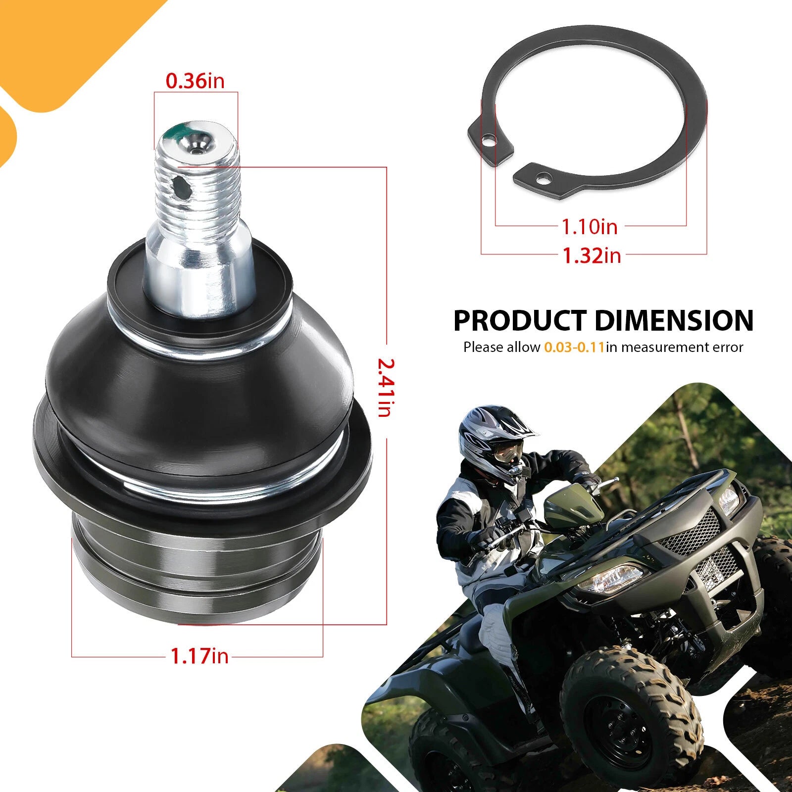 Set of 4 Upper Lower Ball Joints for Suzuki King Quad 450 500 750 4x4 (2007–2023)