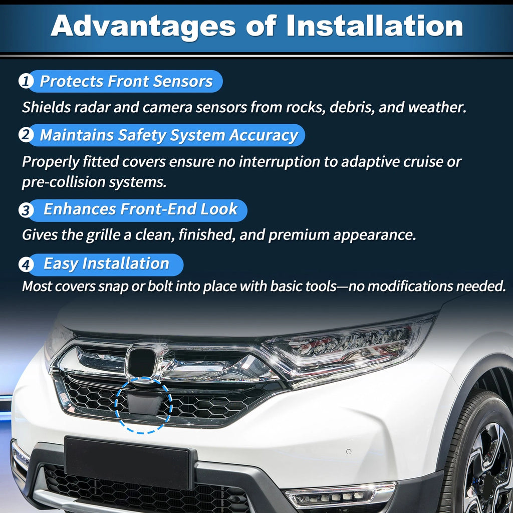 Front Grille Wave Radar Sensor Cover Cap for Honda CR-V (2017–2019) No.71124TLAA00