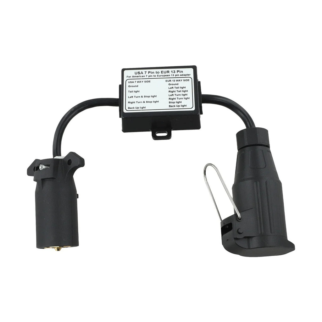 7Way Plug European 13Pin Round Trailer Light-Converter for US Vehicle