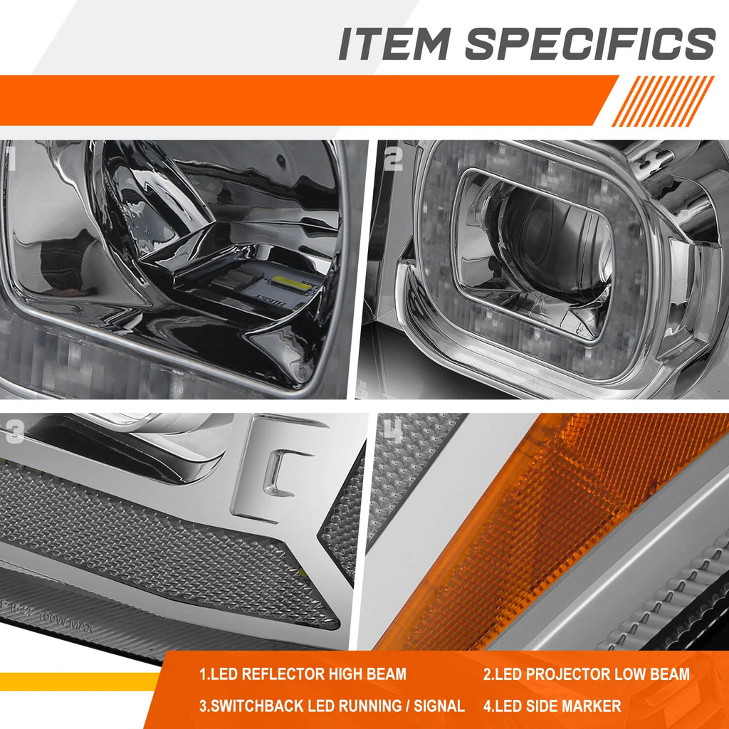 Sequential LED DRL Projector Headlights for Ford F250 F350 F450 (2011–2016)