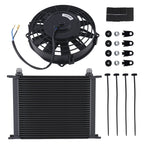 30 Row Oil Cooler with 7" Slim Pull Fan for Universal Modified Vehicles