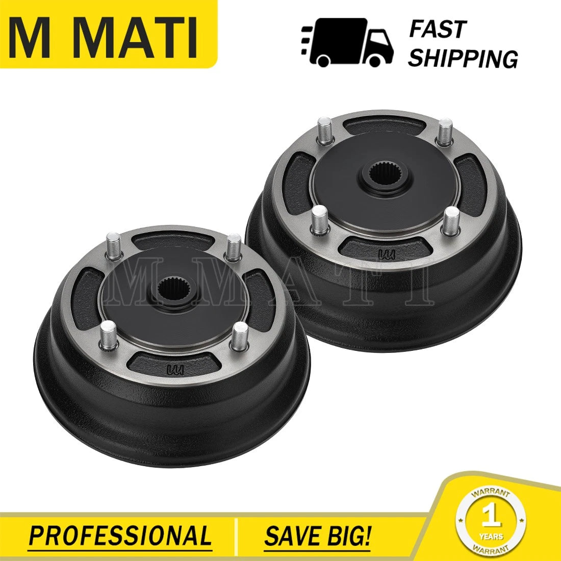 2 Rear Brake Drum Hubs for Kawasaki Mule 2510 3010 4010 KAF950 2002–2013