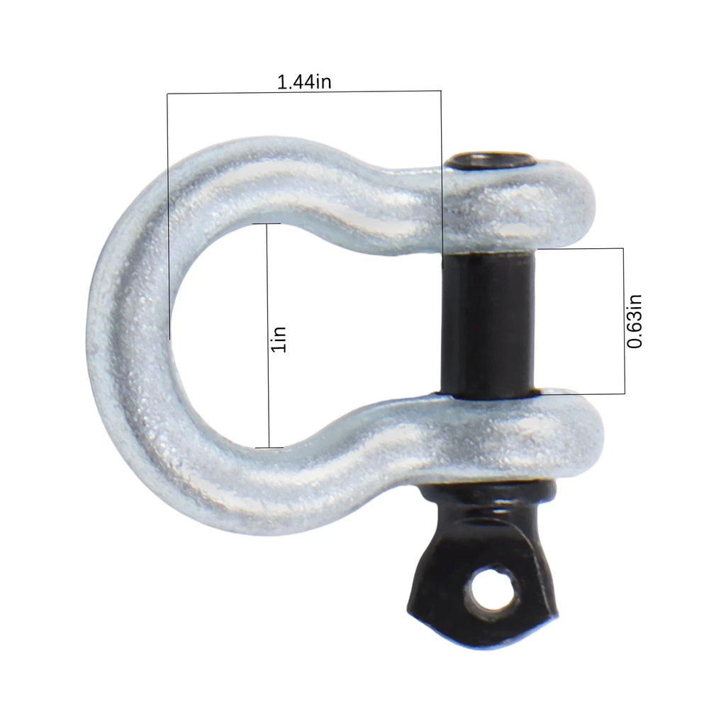 Set of 10 Bow-Shaped D Ring Anchor Shackles 3/8 Inch Silver