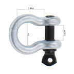 Set of 10 Bow-Shaped D Ring Anchor Shackles 3/8 Inch Silver