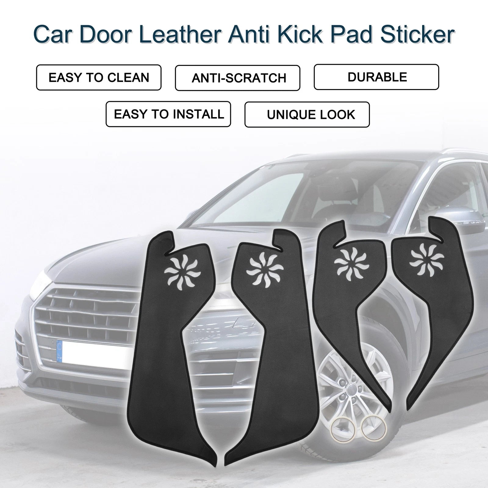 Set of 1 Car Door Leather Anti Kick Pad Sticker for Audi Q5 (2018–2019)