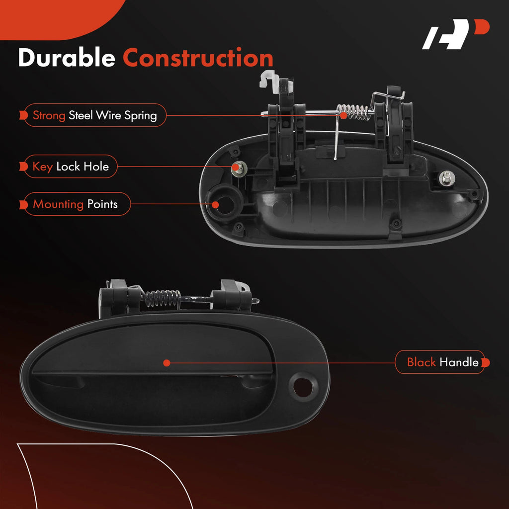 Front Left Black Exterior Door Handle for Kia Sephia (1998-2000)
