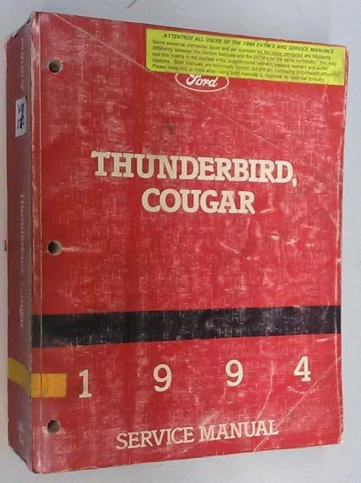OEM Car Shop Service Manual for Thunderbird Cougar (1994) FPS-12196-94