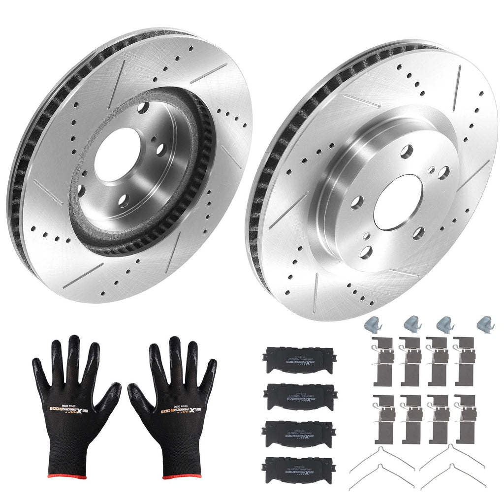 Front Brake Rotors & Pads Set for Toyota Avalon Camry/Lexus ES300h ES350 (2013–2020)