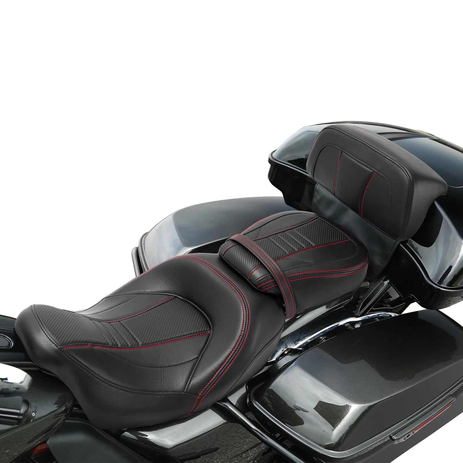 Driver Passenger Seat & Backrest Pad for Harley Touring Street Glide (2014–2023)