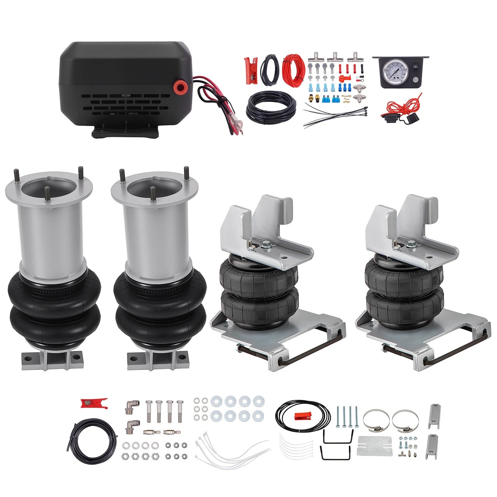 Set of 2 Air Spring Bags with Brackets + Air Controller for Silverado 1500 (2007–2018)