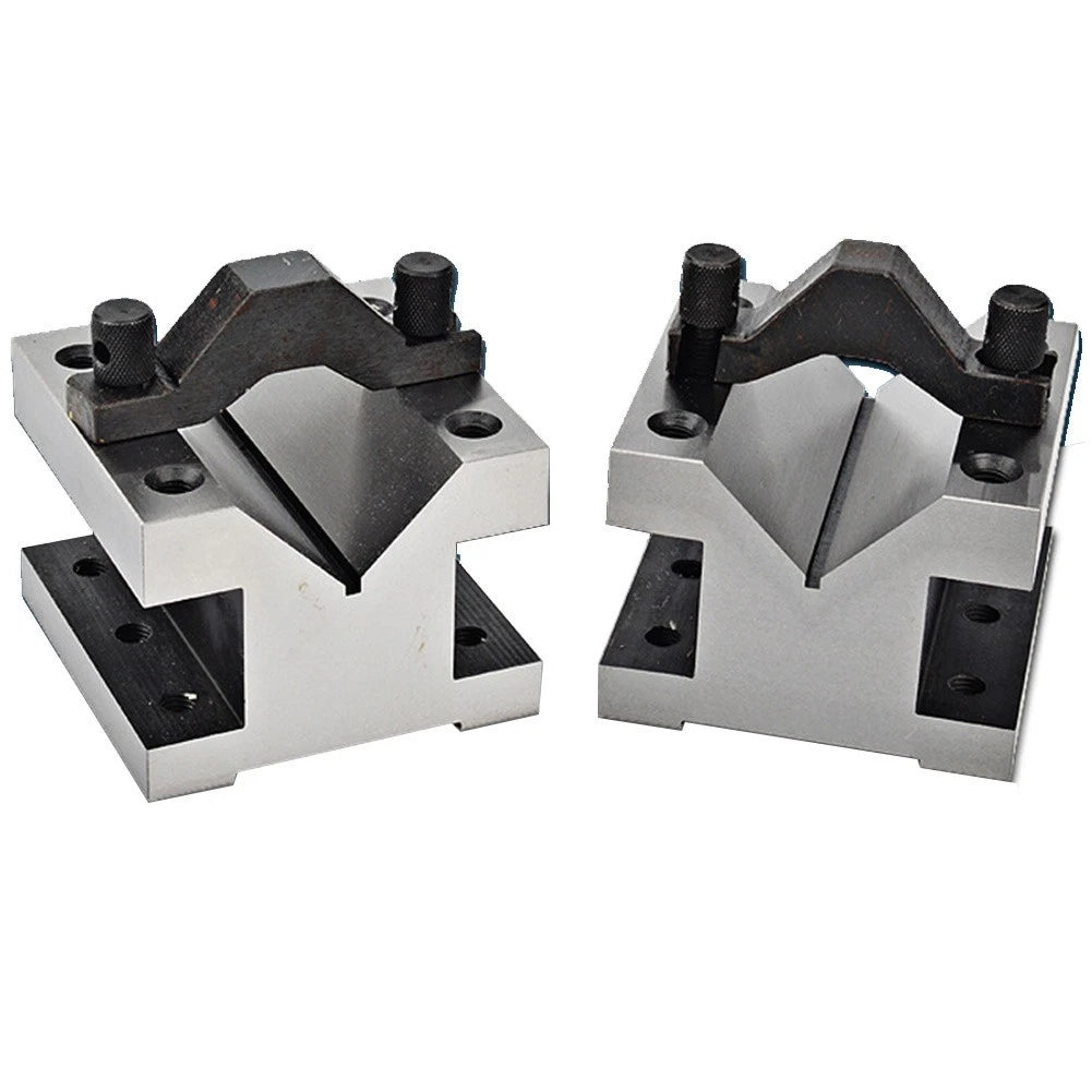 Set of 2 V-shaped Clamp Blocks 35x35x30mm for Grounding