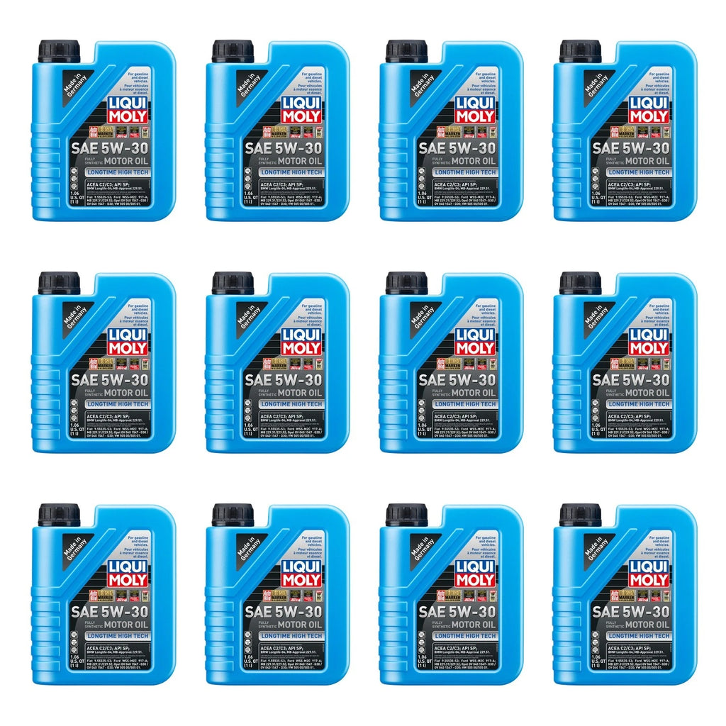Set of 12 Liqui Moly Longtime High Tech 5W-30 Engine Motor Oil (1L each)
