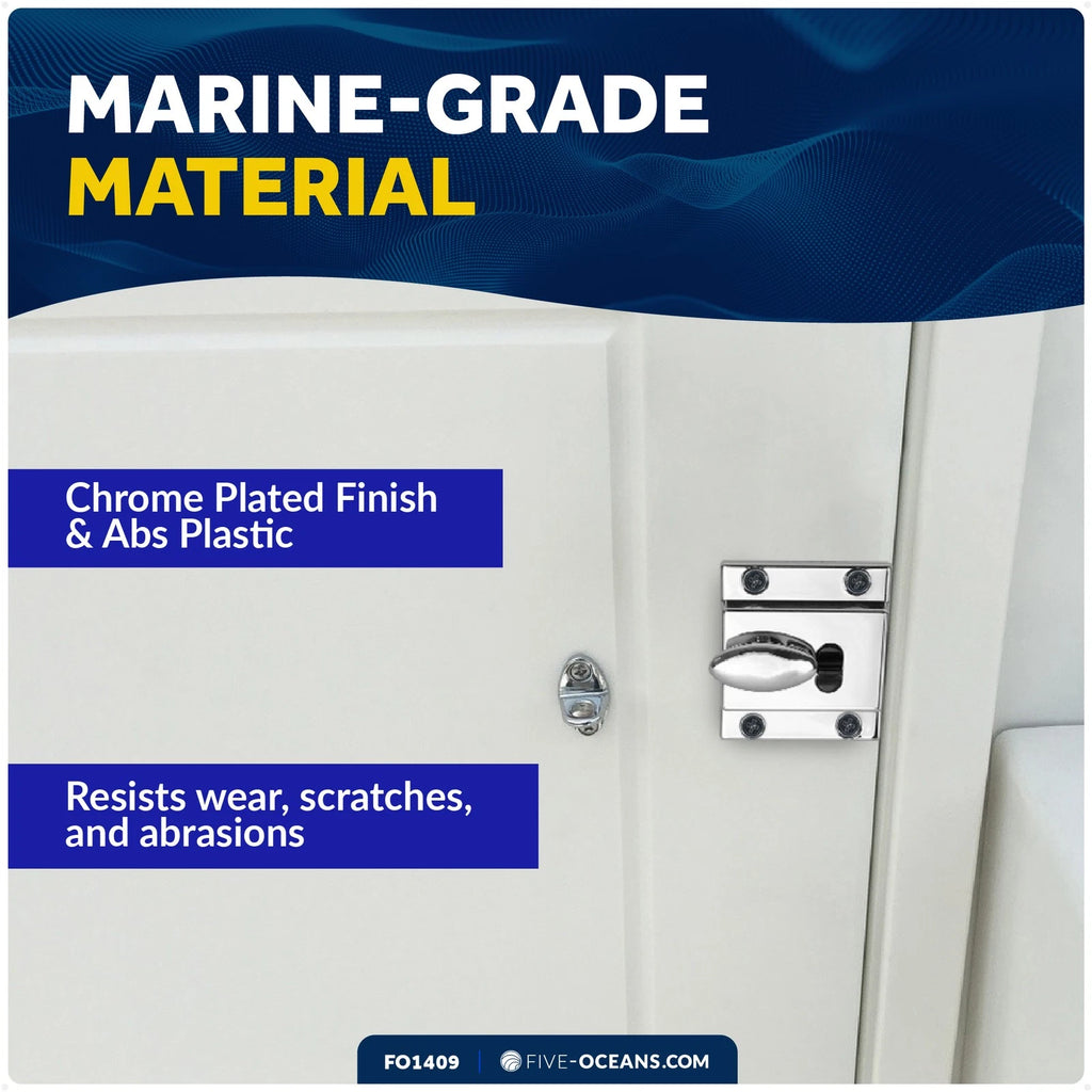 Boat Door Lock for Marine Applications (FO1409) Chrome-Plated Finish