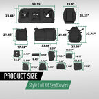 Set of 4 Seat Covers for Chevy Silverado LT/WT (2019–2021)