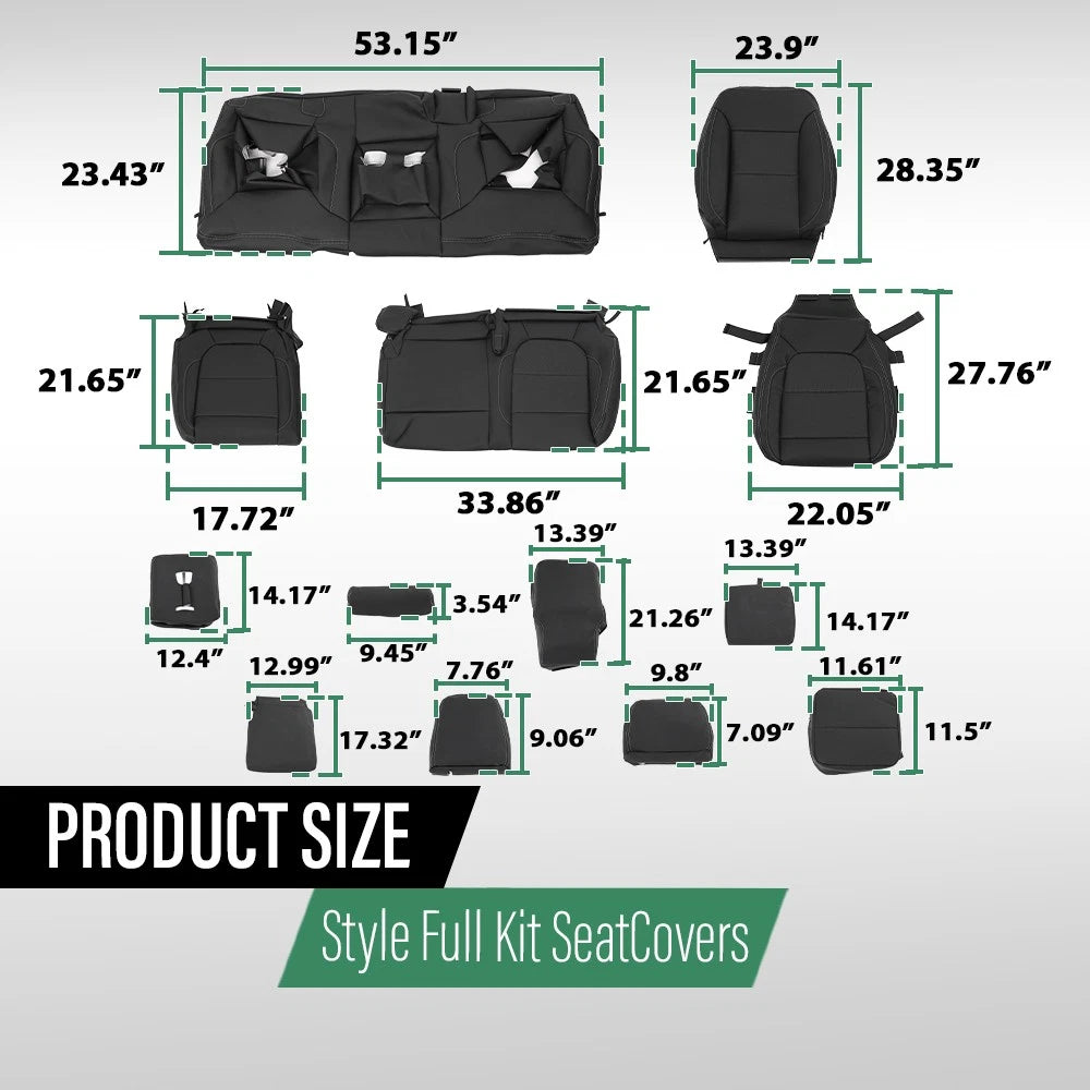 Set of 4 Seat Covers for Chevy Silverado LT/WT (2019–2021)