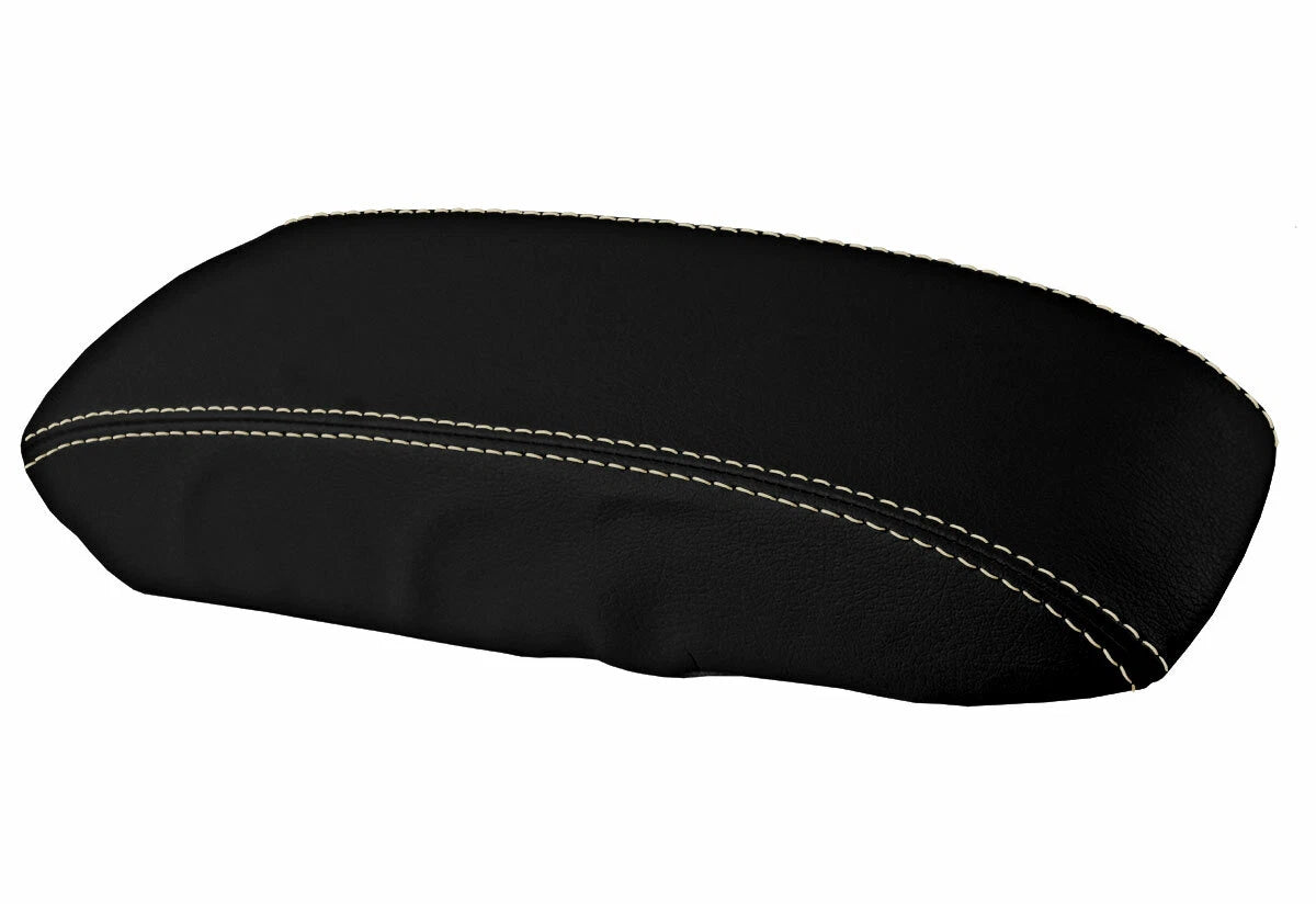 Leather Console Lid Armrest Cover for Honda Accord (1998–2002) Beige Stitch