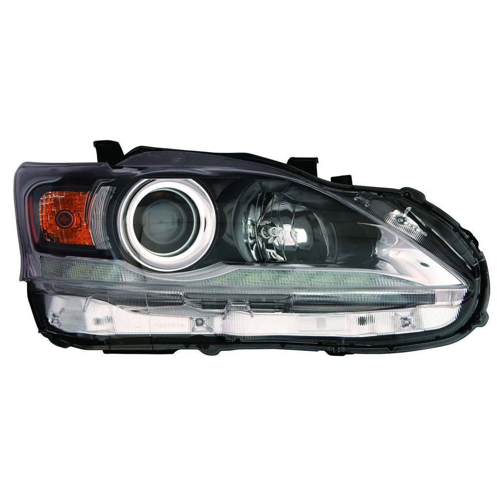 Replacement Passenger Side Halogen Headlight Assembly w/Chrome Trim