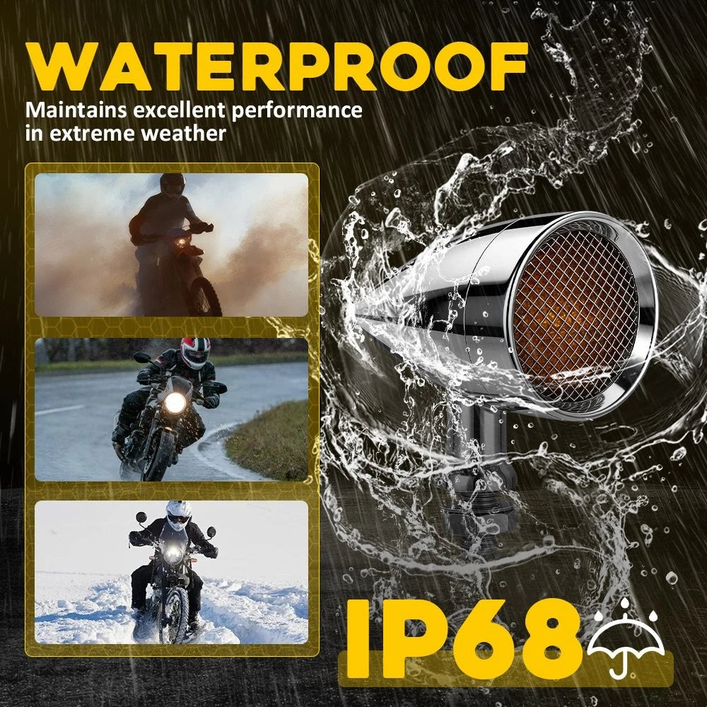 4X LED Turn Signal Bullet Blinker Amber for Yamaha Motorcycle