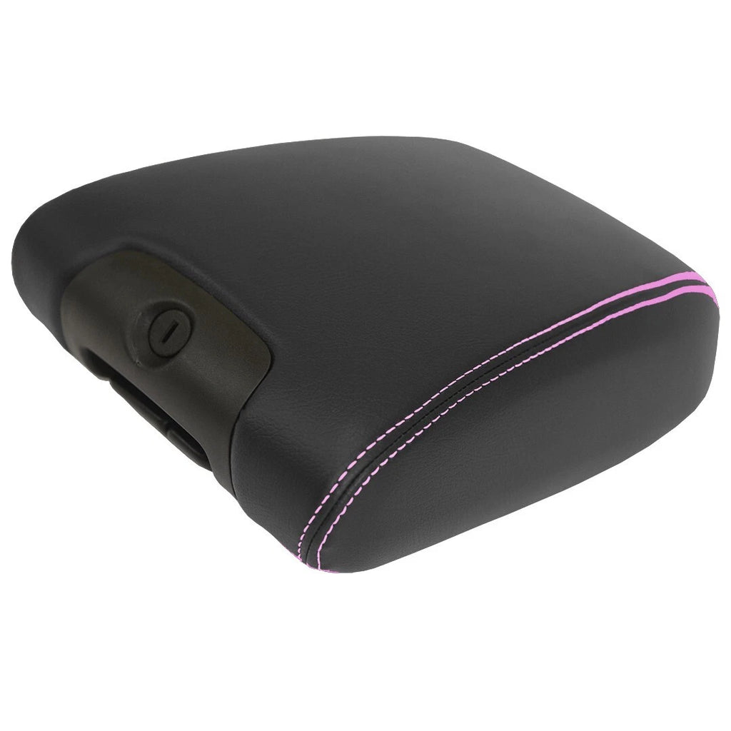Leather Console Armrest Cover for Jeep Wrangler (2011–2017) Pink Stitch